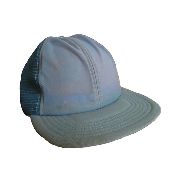 Skater Cap Vintage 1980s BLANK BLUE White Mesh trucker OSFA - Picture 2 of 8